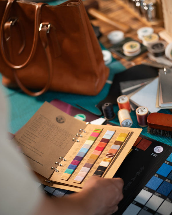Leather swatches and samples at the Gallery de Neyuh stand