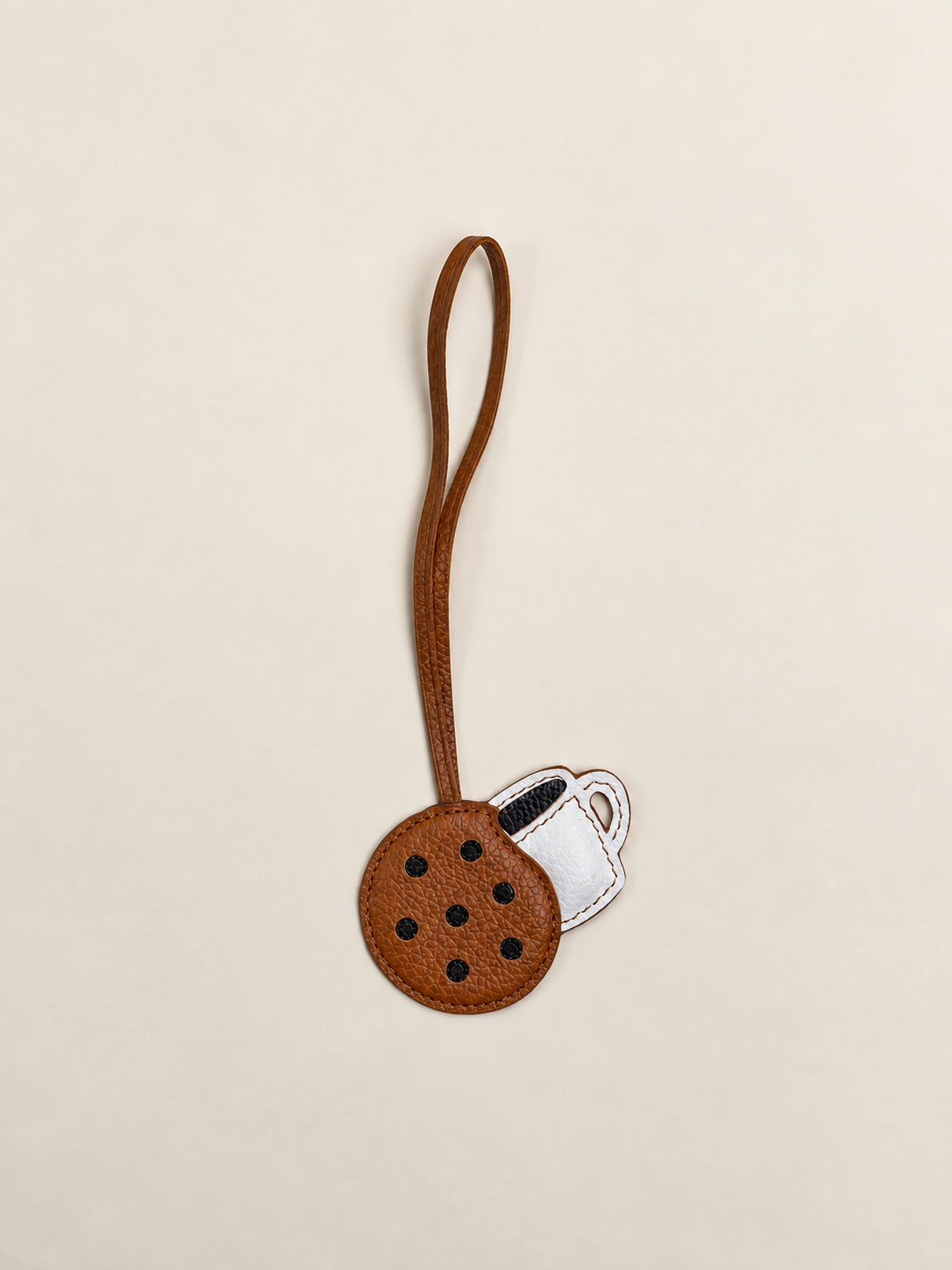 Caffè leather bag charm