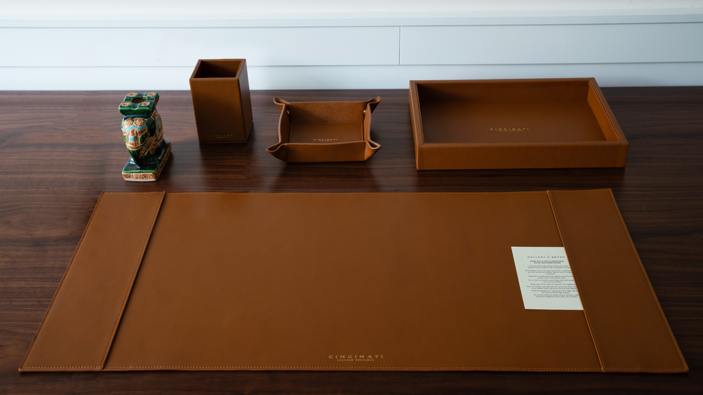 LEATHER OFFICE DESK SETS